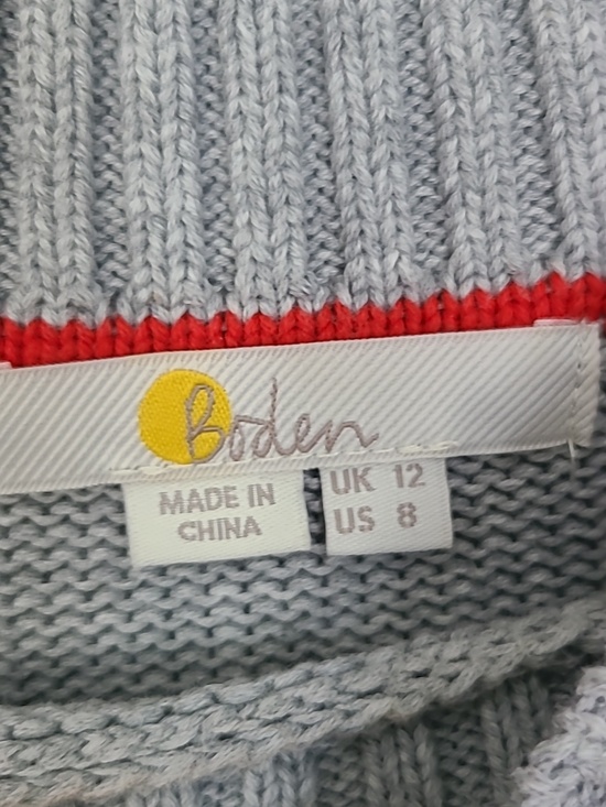 Boden Embroidered Mock Neck Cotton Sweater - Picture 2 of 5